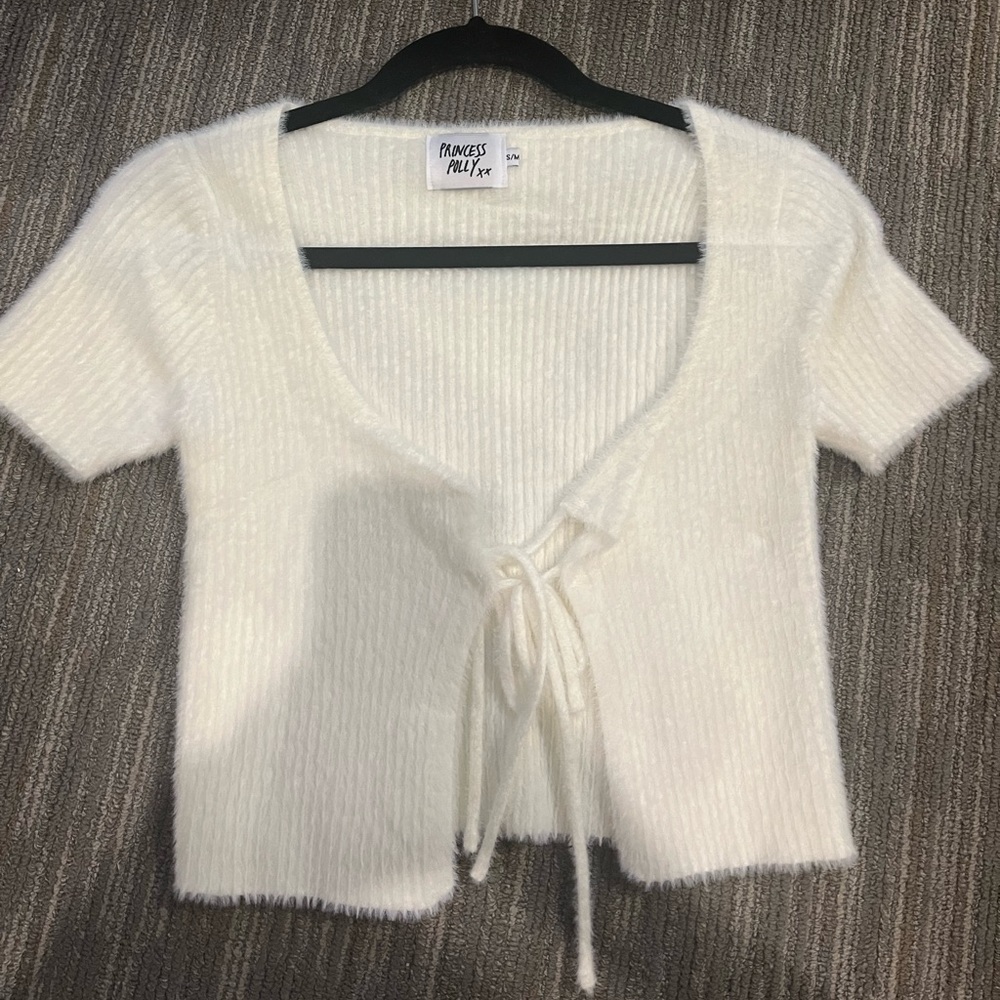 princess polly soft white tie t